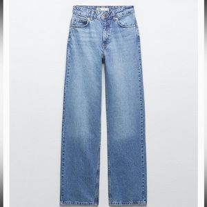High Rise Straight Leg Medium Wash Zara Jeans